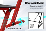 OVERDRIVE Gaming Desk 120cm PC Table Setup Computer Carbon Fiber Style Black Red - Extra Image