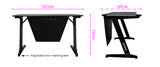 OVERDRIVE Gaming Desk 120cm PC Table Setup Computer Black Carbon Fiber Look - Rear View