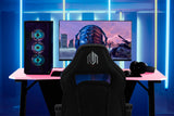 OVERDRIVE Gaming Computer PC Desk Z-Style Pink and Black Cable Management - Low Angle