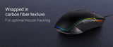 OVERDRIVE Gaming Desk 120cm Computer Black PC Red LED Lights Carbon Fiber Look - Low Angle