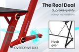OVERDRIVE Gaming Desk 120cm Computer Black PC Red LED Lights Carbon Fiber Look - Extra Image
