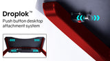 OVERDRIVE Gaming Desk 120cm Computer Black PC Red LED Lights Carbon Fiber Look - Extra Image