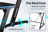 OVERDRIVE Gaming Desk 120cm Computer Black PC Blue LED Lights Carbon Fiber Look - Extra Image