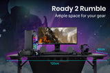 OVERDRIVE Gaming Desk 120cm PC Computer LED Lights Carbon Fibre Style Black RGB - Top-Down View