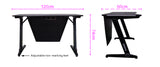 OVERDRIVE Gaming Desk 120cm PC Computer LED Lights Carbon Fibre Style Black RGB - Rear View