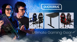 OVERDRIVE Gaming Desk 139cm PC Table Setup Computer Carbon Fiber Style Black - Front View