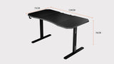 OVERDRIVE Gaming Desk 139cm PC Table Setup Computer Carbon Fiber Style Black - Rear View