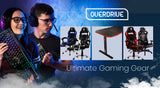 OVERDRIVE Gaming Desk 139cm PC Setup Table Computer Carbon Fiber Style Black - Front View