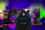 OVERDRIVE Gaming Desk 139cm PC Setup Table Computer Carbon Fiber Style Black - Top-Down View