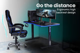 OVERDRIVE Gaming Desk 139cm PC Table Computer Setup Carbon Fiber Style Black - Extra Image