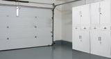 FORTIA Stationery Cabinet Office Home Storage Metal Lockable 4 Door Cupboard Drawers - Low Angle