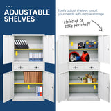 FORTIA Stationery Cabinet Office Home Storage Metal Lockable 4 Door Cupboard Drawers - Extra Image