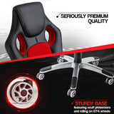 OVERDRIVE Racing Office Chair Seat Executive Computer Gaming PU Leather Deluxe - Front View