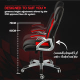 OVERDRIVE Racing Office Chair Seat Executive Computer Gaming PU Leather Deluxe - Top-Down View