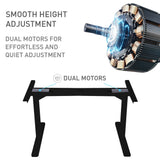 FORTIA Height Adjustable Standing Desk Frame Only Sit Stand Electric Office Blk - Side View