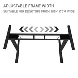 FORTIA Height Adjustable Standing Desk Frame Only Sit Stand Electric Office Blk - Top-Down View