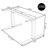 FORTIA Height Adjustable Standing Desk Frame Only Sit Stand Electric Office SLV - 45-Degree Angle