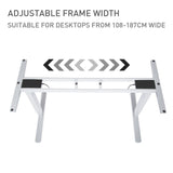 FORTIA Height Adjustable Standing Desk Frame Only - Sit Stand Electric Office WO - Top-Down View