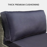 LONDON RATTAN 1 Seater Outdoor Sofa Modular Lounge Chair, Grey - 45-Degree Angle