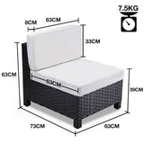 LONDON RATTAN 1pc Sofa Outdoor Furniture Setting - Steel Frame Garden Lounge - Rear View
