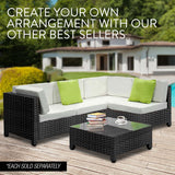 LONDON RATTAN 1pc Sofa Outdoor Furniture Setting - Steel Frame Garden Lounge - Low Angle