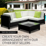 LONDON RATTAN 1pc Sofa Outdoor Furniture Setting -Corner Garden Lounge Chair - Low Angle