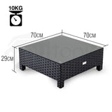 LONDON RATTAN 1pc Coffee Table Outdoor Wicker Sofa Furniture Lounge Garden - Rear View
