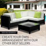 LONDON RATTAN 1pc Coffee Table Outdoor Wicker Sofa Furniture Lounge Garden - Low Angle