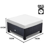 London Rattan Ottoman Outdoor Wicker Furniture Sofa Garden Lounge Foot Stool - Rear View