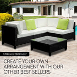 London Rattan Ottoman Outdoor Wicker Furniture Sofa Garden Lounge Foot Stool - Low Angle