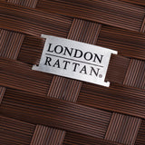 LONDON RATTAN Ottoman Outdoor Wicker Furniture Garden Sofa Lounge Foot Stool - Extra Image