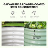 MY FARM 320 x 80 x 42cm Raised Garden Bed, Oval, Corrugated Metal, Light Green - Side View