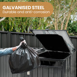 PLANTCRAFT Double Steel Wheelie Garbage Bin Storage Shed, Enclosure with 2 Opening Doors - Top-Down View