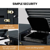 PlantCraft Triple Wood Wheelie Bins Storage Shed, 3 Door Garbage Rubbish Bin Enclosure - Low Angle