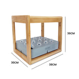 PLANTCRAFT 12 Pod Indoor Hydroponic Growing System with Bamboo Frame & LED Lights - Rear View