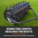 PLANTCRAFT Tow Behind Lawn Roller Spike Aerator 36' Wide, Universal Hitch for Ride on Mower, Garden
