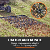 PlantCraft Tow Behind Drag Harrow Rake, 1.4m Wide, for Ride-on Mower LawnTractor on Pasture Paddock - 45-Degree Angle