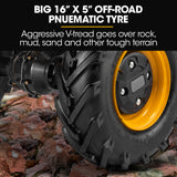 Baumr-AG 40V Battery Powered Material Handling Dumper Wheelbarrow Motorised Electric, 300kg Capacity - 45-Degree Angle