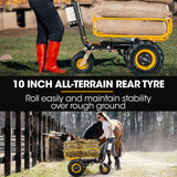 Baumr-AG 40V Battery Powered Material Handling Dumper Wheelbarrow Motorised Electric, 300kg Capacity - Rear View