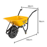 Baumr-AG 40V Battery Powered Wheelbarrow Motorised Electric, 80L Bucket Volume, 260kg Capacity - Front View