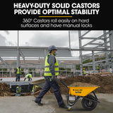 Baumr-AG 40V Battery Powered Wheelbarrow Motorised Electric, 80L Bucket Volume, 260kg Capacity - 45-Degree Angle