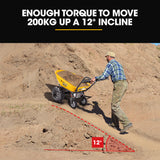 Baumr-AG 40V Battery Powered Wheelbarrow Motorised Electric, 100L Bucket Volume, 4 Wheel, 260kg Capacity - Extra Image