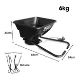 PLANTCRAFT Spreader 12V 36kg 30L Lawn Seed Fertiliser, for ATV, Ride on Mower, with Rain Cover - Rear View