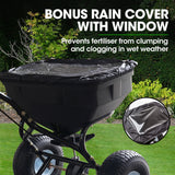PLANTCRAFT Walk Behind Broadcast Spreader 56kg 60L Seed Lawn Fertiliser - Low Angle