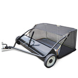 PLANTCRAFT Lawn Sweeper 48' Wide, Tow Behind Leaf and Grass Clipping Collector, Universal Hitch for Ride on Mower, Garden Tractor