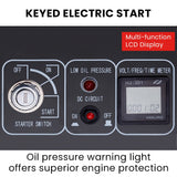 GENPOWER 8.4kW Peak 6kW Rated Commercial Diesel Generator, RCD Safety Switch, Electric Key Start, 2 x 15A, Single Phase - 45-Degree Angle