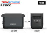GENPOWER 1200W Portable Lithium Power Station 1075Wh LiFePo4, Multiple Voltage Output, 15W Wireless Charger, Ideal for Camping, Home Backup and Power Tools - Front View