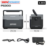 GENPOWER 300W Portable Lithium Power Station 288Wh LiFePo4, Multiple Voltage Output, 15W Wireless Charger, Ideal for Camping, Home Backup and Power Tools - Front View
