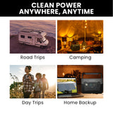 GENPOWER 300W Portable Lithium Power Station 288Wh LiFePo4, Multiple Voltage Output, 15W Wireless Charger, Ideal for Camping, Home Backup and Power Tools - Close-Up Angle