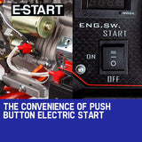 GENPOWER Portable Petrol Generator 8.4kW Max 6kW Rated Single Phase 18HP 420cc 4-Stroke Engine - 45-Degree Angle